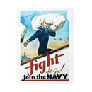 FIGHT US Navy Metal USA Wall Decor, 15.5"L x 11.5"H