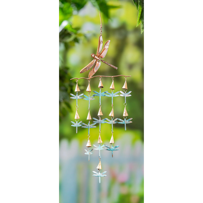 Pollinator Garden Mobile, Dragonfly Metal Outdoor Hanging Mobile