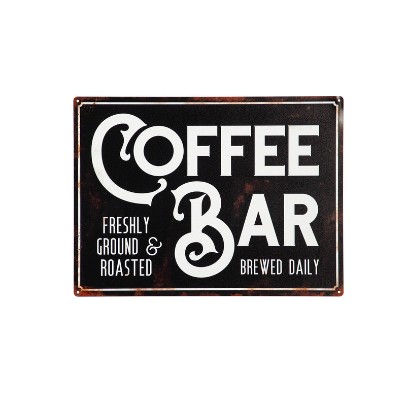 USA Indoor Wall Decor, Metal Sign, Coffee Bar, 11.5" L x 15.5" H