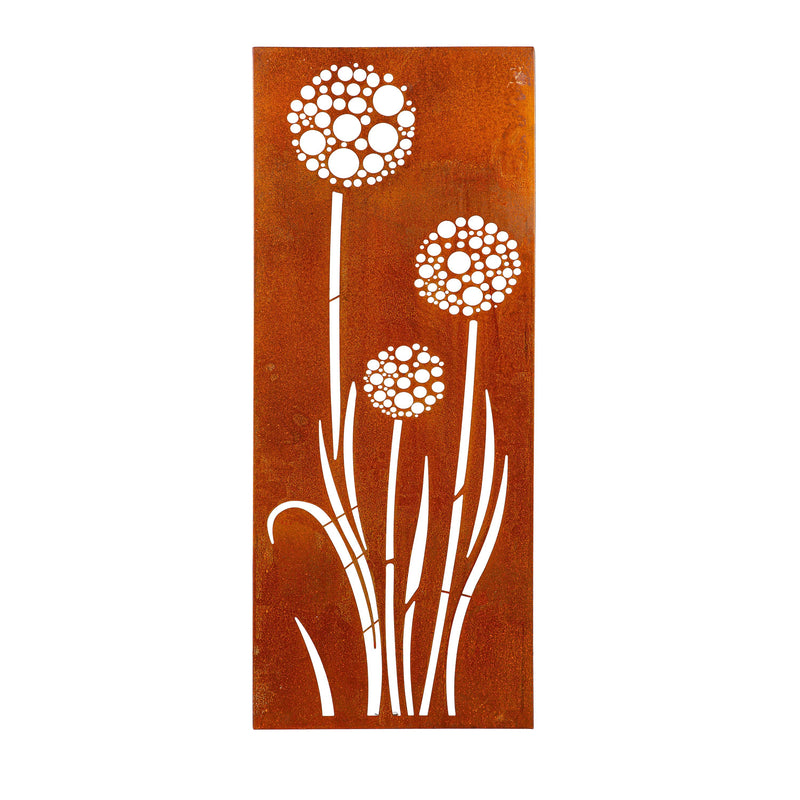 Pollinator Garden Outdoor Wall Decor, LED Laser Cut Metal, Dandelions, 15" L x 40" H