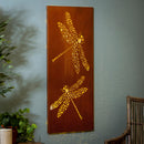 Pollinator Garden Outdoor Wall Decor, LED Laser Cut Metal, Dragonfly, 15" L x 40" H