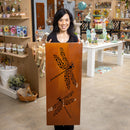 Pollinator Garden Outdoor Wall Decor, LED Laser Cut Metal, Dragonfly, 15" L x 40" H