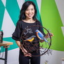 Round Birds on Branches Wall Decor