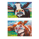 Petal & Plow Outdoor Wall Decor, Outdoor Canvas, Curious Cow, 36" L x 24" H, Set of 2