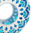 9.25"D Acrylic Circle Feeder, Blue Mosaic Glass