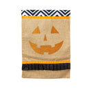 Garden Burlap Jack-o-Lantern Flag