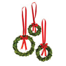 NAPA Home & Garden, BOXWOOD WREATHS WITH RED RIBBONS, SET OF 3,7573PG