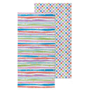 Stripes and Checkers Quick Dry Towel and Matching Carrying Case, 60" x 30"