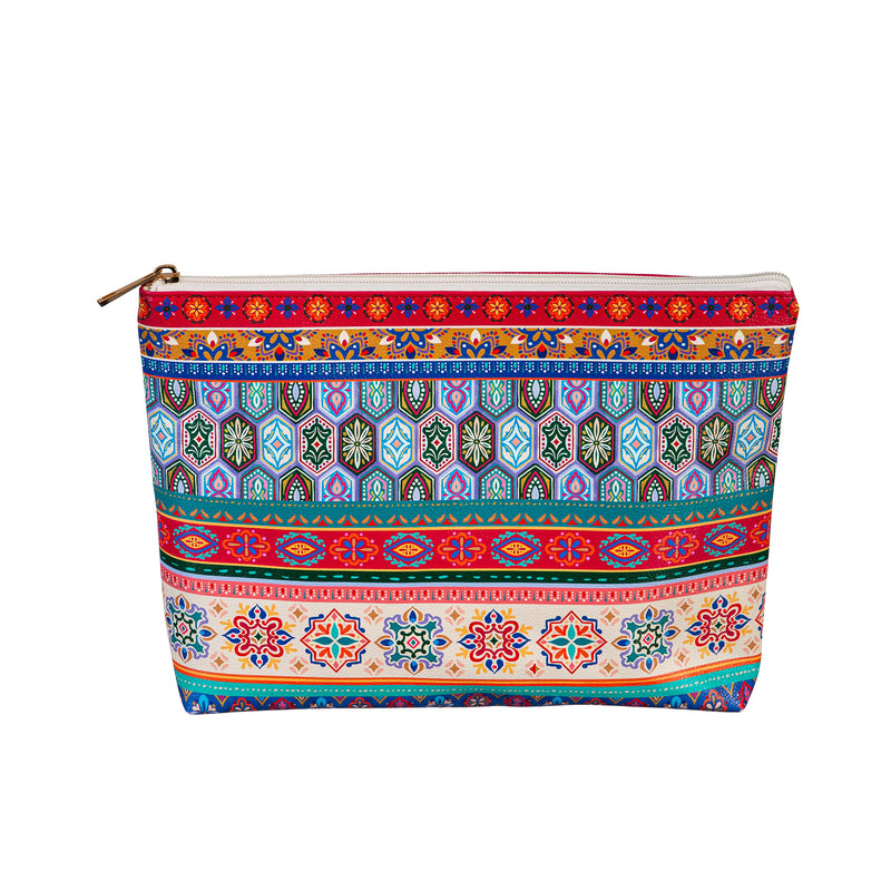 Geometric Tapestry  Zippered Large Carrying Case, 12.5" x 9.5"