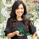 Shades of Emerald Candle, Reindeer Shaped Wax Candle with Bell, CDU