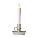 Battery-Operated Single Window LED Window Candle - Pewter
