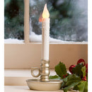Battery-Operated Single Window LED Window Candle - Pewter