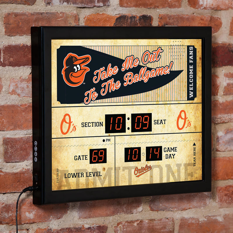 Scoreboard Wall Clock, Baltimore Orioles