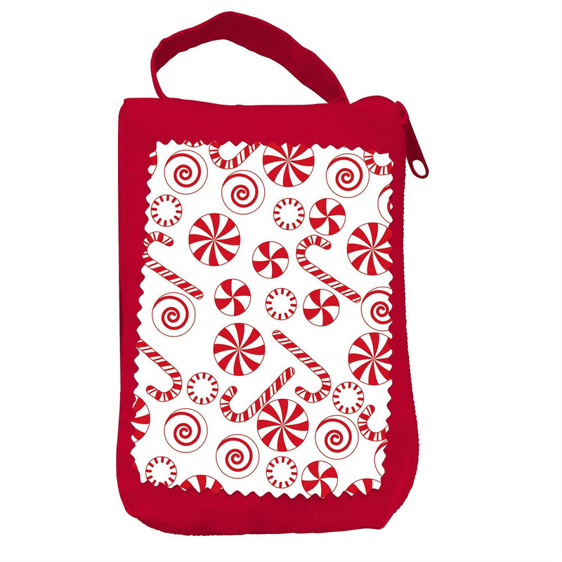 Baking Spirits Bright Tote Foldable Compact Tote Bag, Candy Cane, 15.5"L x 4.5"W x 16.5"H