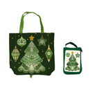 Shades of Green Tote Foldable Compact Tote Bag, Christmas Tree, 15.5"L x 4.5"W x 16.5"H
