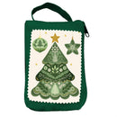 Shades of Green Tote Foldable Compact Tote Bag, Christmas Tree, 15.5"L x 4.5"W x 16.5"H