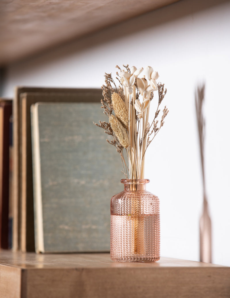 Evergreen Gifts,9.25" Glass Fragrance Diffuser with Dried Floral,2.3x2.3x9.25 Inches