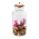 7" LED Glass Jar with floral in CDU
