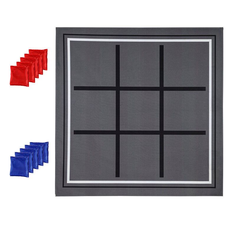 Outdoor Reversible Game Set with Storage Bag, Tick-Tack-Toe/Bullseye,7oyg002