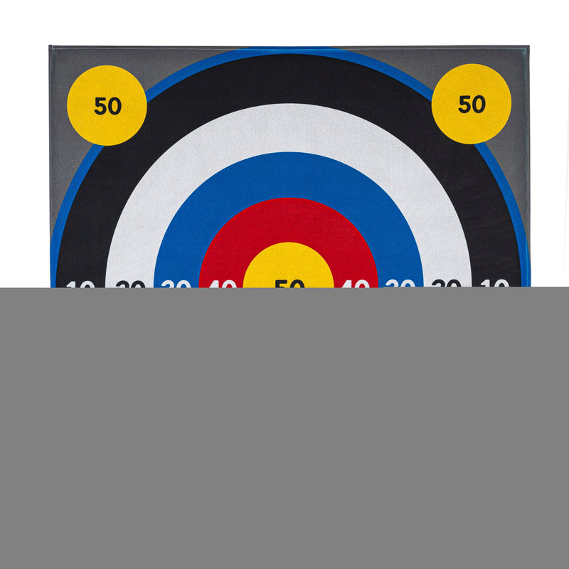 Outdoor Reversible Game Set with Storage Bag, Tick-Tack-Toe/Bullseye,7oyg002