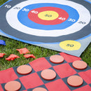Outdoor Reversible Game Set with Storage Bag, Three In A Row/Target Toss