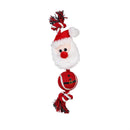 Holiday Squeaker and Tennis Ball Dog Tug Toy