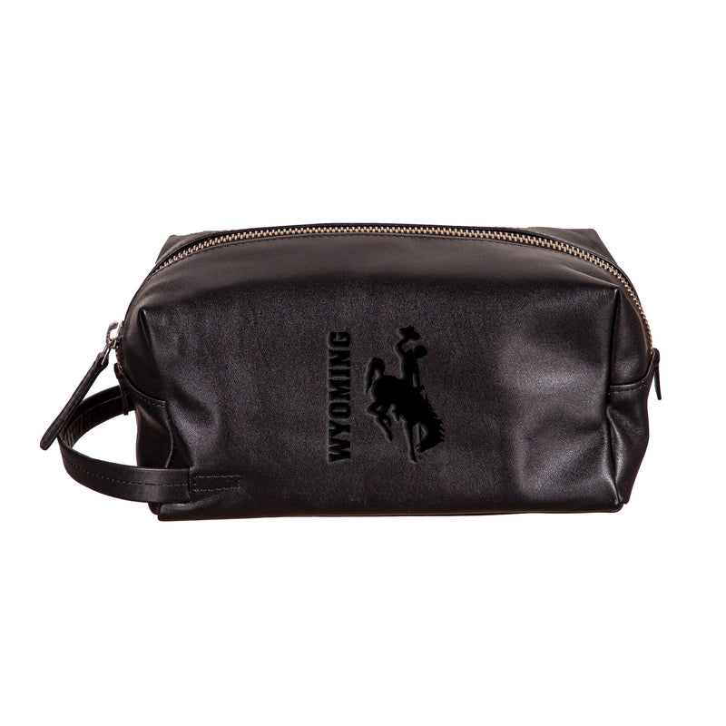 University of Wyoming, Embossed Toiletry Bag, Black