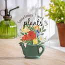Floral Watering Can "Sometimes I Wet My Plants" Resin and Acrylic Table D√©cor, 6.5"H
