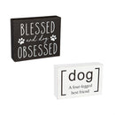 Wood Tabletop Sign, 2 Asst Designs, 12 pieces in CDU