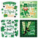 4" Wood Square Tabletop Sign with Messaging in 12 Piece CDU 4 Designs, 3 of Each, St. Patrick's Day