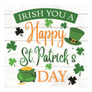 4" Wood Square Tabletop Sign with Messaging in 12 Piece CDU 4 Designs, 3 of Each, St. Patrick's Day