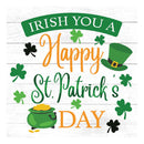4" Wood Square Tabletop Sign with Messaging in 12 Piece CDU 4 Designs, 3 of Each, St. Patrick's Day