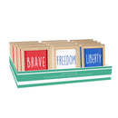 5" Square Wood Table Sign in CDU, Patriotic