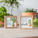 Cottage Garden Trinket Wood and Resin Raised Sign Plant Talk, 4", Asst of 2, CDU