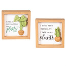 Cottage Garden Trinket Wood and Resin Raised Sign Plant Talk, 4", Asst of 2, CDU