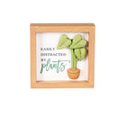 Cottage Garden Trinket Wood and Resin Raised Sign Plant Talk, 4", Asst of 2, CDU