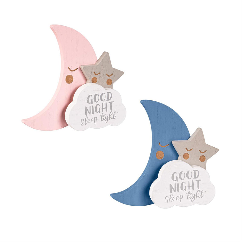 Baby Good Night, Sleep Tight Celestial Wood Table Décor, 6.25"L