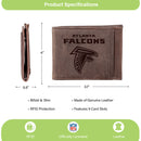 Front Pocket Wallet w/ RFID Blocking, Atlanta Falcons, Brown