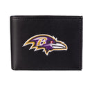 Baltimore Ravens Black Bi-Fold Embroidered Wallet w/ RFID Blocking