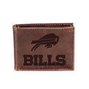 Buffalo Bills, Bi-Fold Wallet, Brown, CH, 100% Genuine Leather
