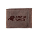Front Pocket Wallet w/ RFID Blocking, Carolina Panthers, Brown
