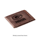 Front Pocket Wallet w/ RFID Blocking, Green Bay Packers, Brown