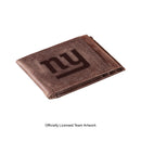 Front Pocket Wallet w/ RFID Blocking, New York Giants, Brown