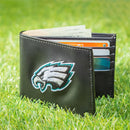 Philadelphia Eagles Black Bi-Fold Embroidered Wallet w/ RFID Blocking