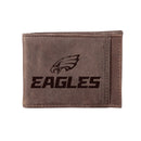 Front Pocket Wallet w/ RFID Blocking, Philadelphia Eagles, Brown
