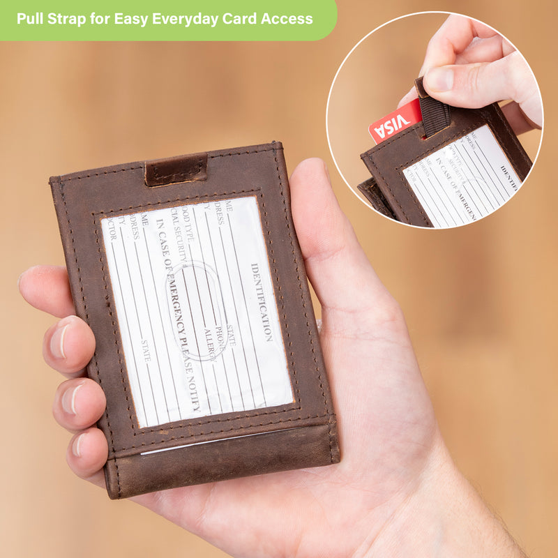 Front Pocket Wallet w/ RFID Blocking, Philadelphia Eagles, Brown