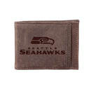 Front Pocket Wallet w/ RFID Blocking, Seattle Seahawks, Brown