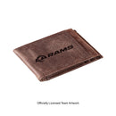 Front Pocket Wallet w/ RFID Blocking, Los Angeles Rams, Brown