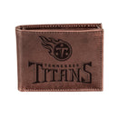 Tennessee Titans, Bi-Fold Wallet, Brown, CH, 100% Genuine Leather