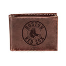 Boston Red Sox Bi-Fold Wallet Brown 100% Genuine Leather